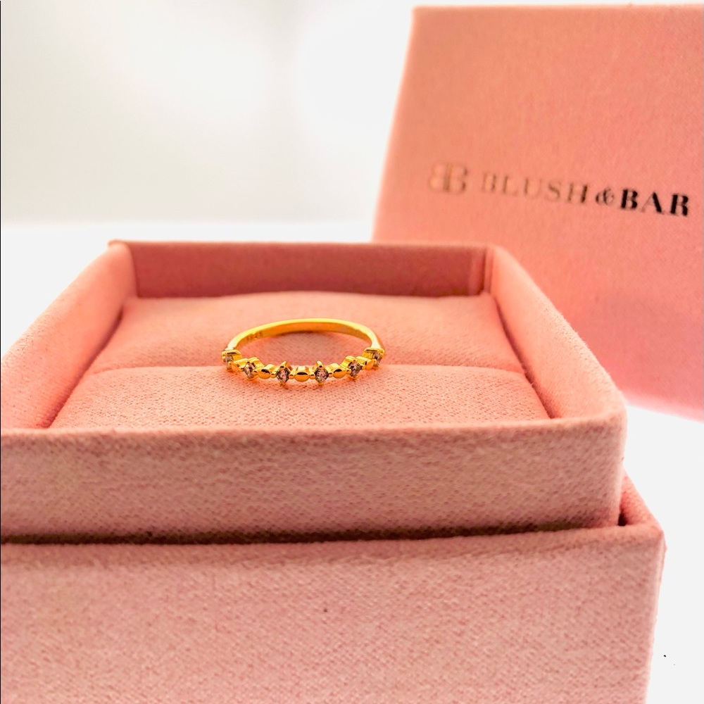 Women’s Blush & Bar Gold Nicolette Stackable Ring